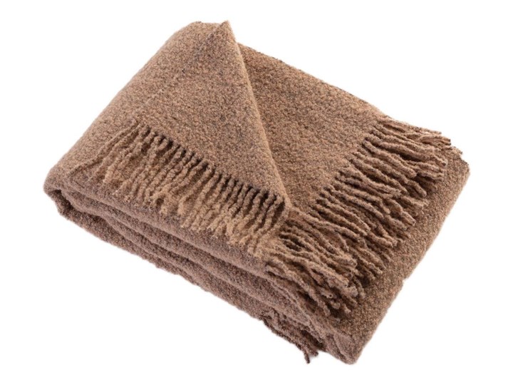 Pled Boucle 140x200cm camel, 140 x 200 cm Kolor Brązowy Koc 140x200 cm Poliester Wełna Kategoria Koce i pledy