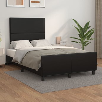 vidaXL Rama łóżka z zagłówkiem, czarna, 120x200 cm, sztuczna skóra