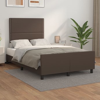 vidaXL Rama łóżka z zagłówkiem, brązowe, 120x200 cm, sztuczna skóra