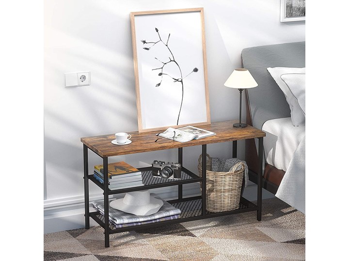 Loftowa szafka na buty Holte Stojące Wysokość 44 cm Głębokość 28 cm Szerokość 78 cm Płyta meblowa Metal Wysokość 43 cm Kategoria Szafki i regały