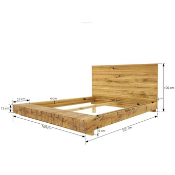 Łóżko drewniane dębowe URBAN FOREST 4 140x200