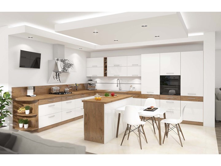 Wysoka Szafka Stojąca Kuchenna 210x60 cm VIGO BIały Drewno Szafka dolna Płyta MDF Kategoria Szafki kuchenne