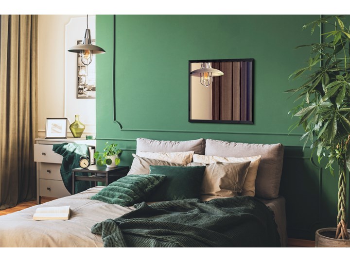 Lustro do łazienki prostokątne w czarnej ramie MDF 50x50 cm Styl Nowoczesny Lustro z ramą Ścienne Pomieszczenie Łazienka