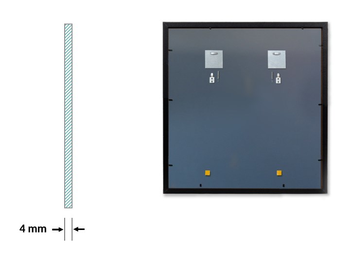 Lustro do łazienki prostokątne w czarnej ramie MDF 50x50 cm Ścienne Styl Nowoczesny Lustro z ramą Styl Tradycyjny