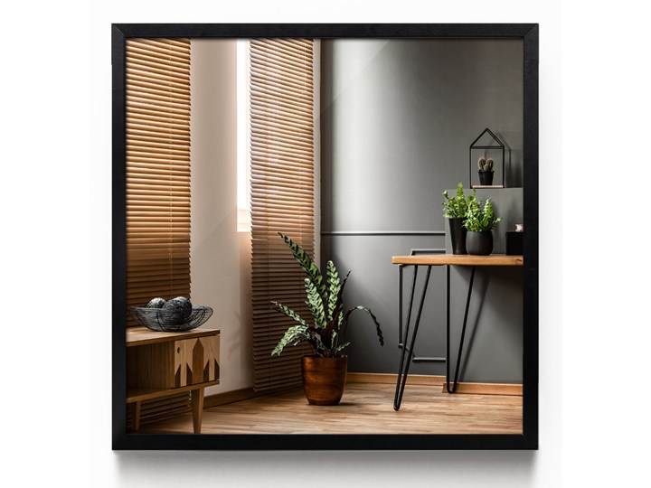 Lustro w czarnej ramie MDF do przedpokoju 50x50 cm