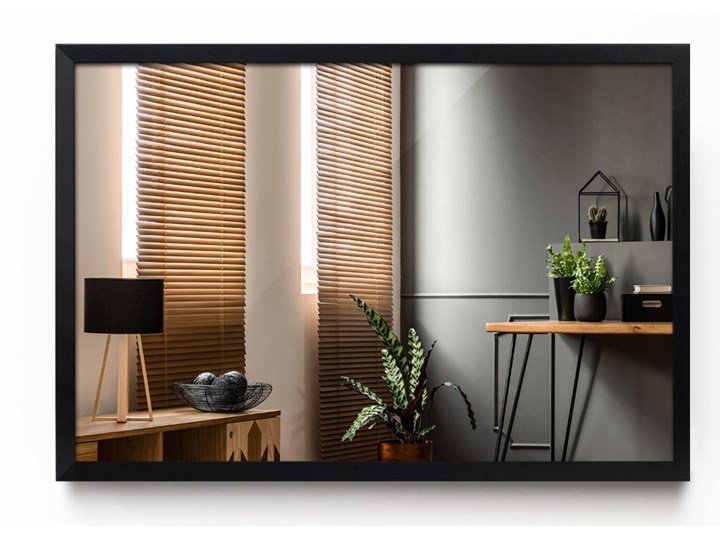 Lustro z czarną ramką MDF do przedpokoju 80x60 cm