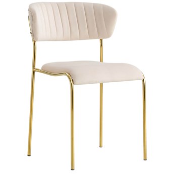 Krzesło Glamour C-897 beżowe, złote nogi