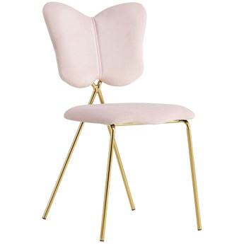 Krzesło Glamour C-898 różowe, złote nogi