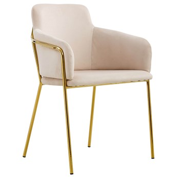 Krzesło Glamour C-900 beżowe, złote nogi