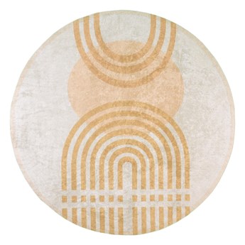 Żółto-szary okrągły dywanik ø 80 cm – Vitaus