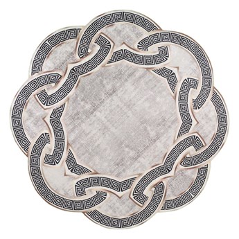 Szaro-beżowy okrągły dywan ø 100 cm – Vitaus