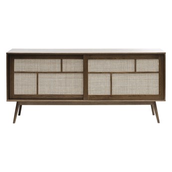 SELSEY Komoda Visimmy 180 cm przyciemniony dąb/plecionka