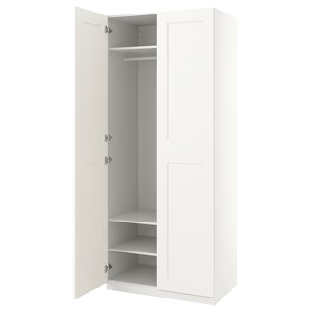 IKEA PAX / GRIMO Szafa, biały/biały, 100x60x236 cm