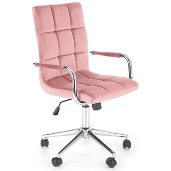 Krzesło obrotowe GONZO 4 fotel młodzieżowy różowy velvet