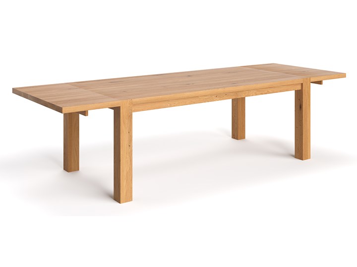 Stół Gustav z litego drewna z dostawkami Dąb 120x90 cm Jedna dostawka 50 cm Wysokość 75 cm Zestawy Drewno Styl Tradycyjny