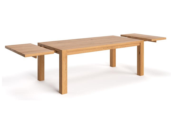 Stół Gustav z litego drewna z dostawkami Dąb 120x90 cm Jedna dostawka 50 cm Drewno Zestawy Wysokość 75 cm Styl Tradycyjny