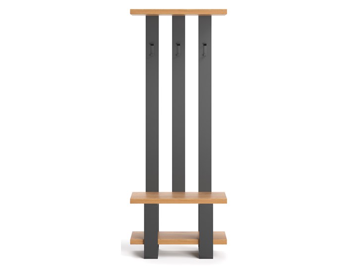 Wieszak industrialny Mount z litego drewna Dąb 90 cm Drewno Metal Kategoria Wieszaki na odzież wierzchnią