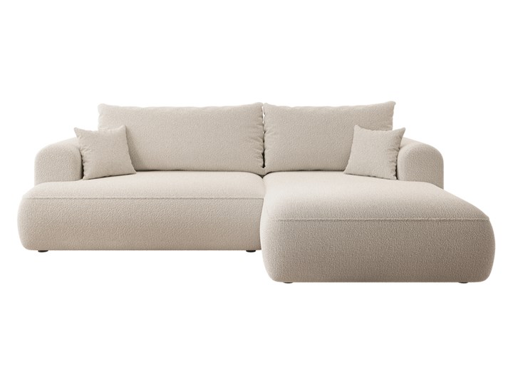 SELSEY Narożnik z funkcją spania Ovo L-kształtny beżowy z pojemnikiem boucle prawostronny Szerokość 260 cm Prawostronne Wysokość 78 cm Głębokość 165 cm Rozkładanie Rozkładany