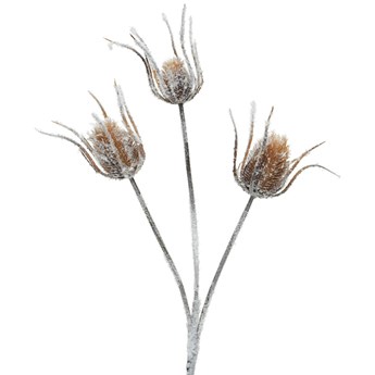 Kwiat sztuczny THISTLE FLOWER z efektem śniegu 88 cm - Homla