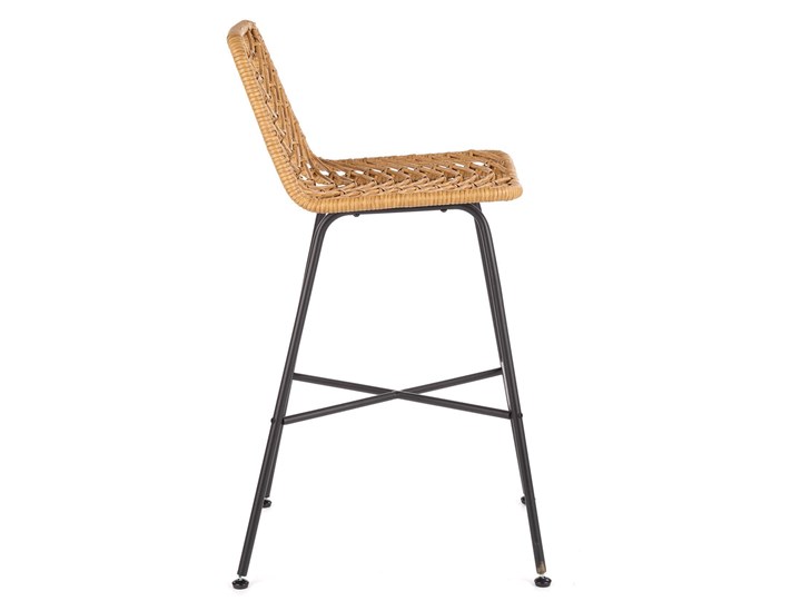 Hoker rattan H97 na czarnych metalowych nogach Tworzywo sztuczne Styl Nowoczesny Pomieszczenie Jadalnia