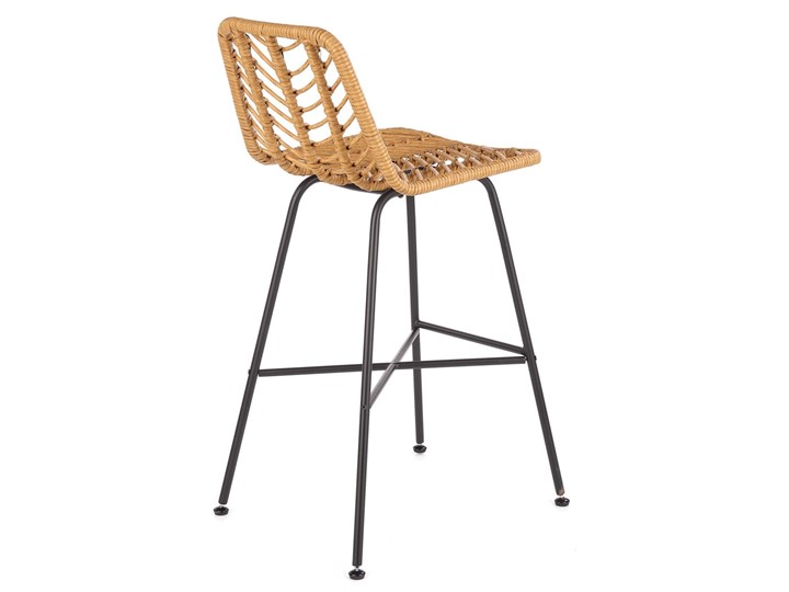 Hoker rattan H97 na czarnych metalowych nogach Styl Nowoczesny Tworzywo sztuczne Pomieszczenie Jadalnia
