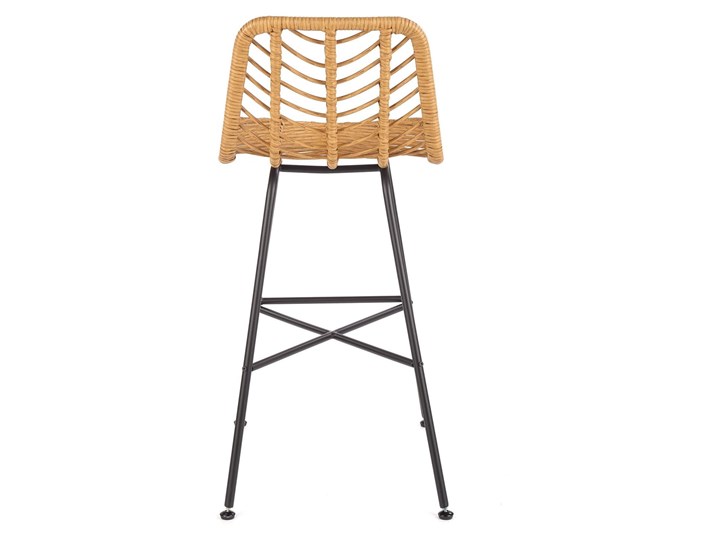 Hoker rattan H97 na czarnych metalowych nogach Tworzywo sztuczne Kategoria Hokery