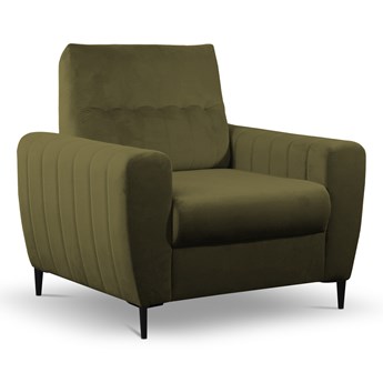 SELSEY Fotel kubełkowy Laretta oliwkowy velvet