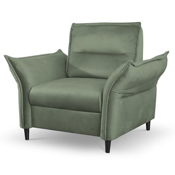 SELSEY Fotel kubełkowy Wlora zielony velvet hydrofobowy