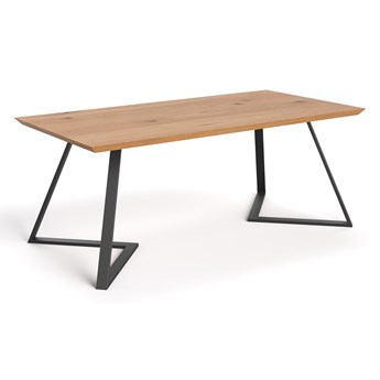 Stół drewniany Avil z metalowymi nogami Dąb 120x90 cm