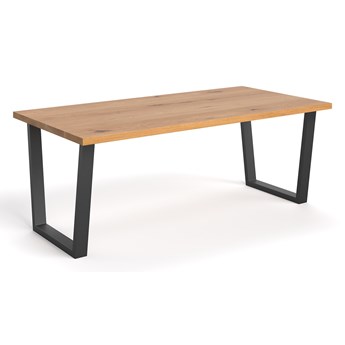 Stół Erant z drewnianym blatem Dąb 180x90 cm
