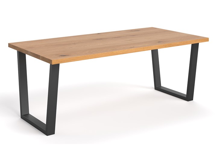 Stół Erant z drewnianym blatem Dąb 140x100 cm Stal Drewno Wysokość 75 cm Zestawy Rozkładanie