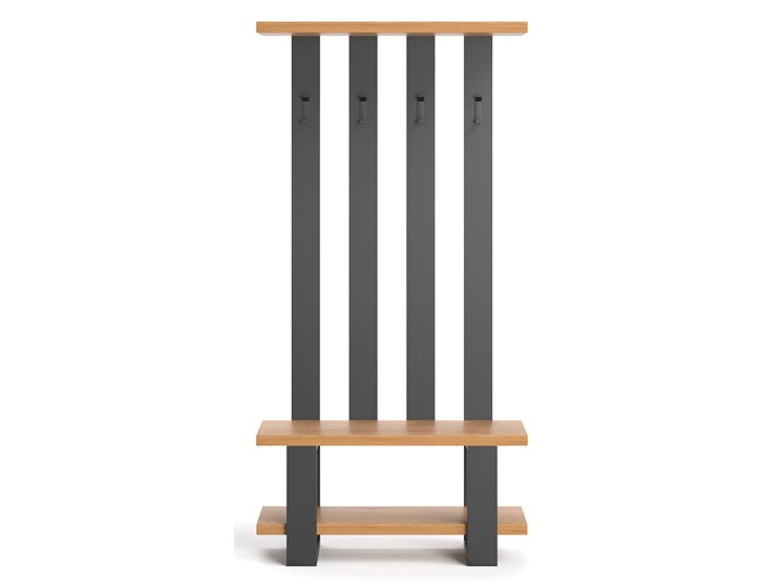 Wieszak industrialny Mount z litego drewna Dąb 90 cm