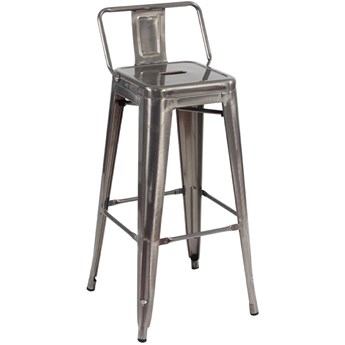 Loftowy hoker z oparciem Tower Back 76 metaliczny