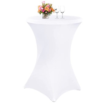 Pokrowiec stolika koktajlowego 80 cm biały