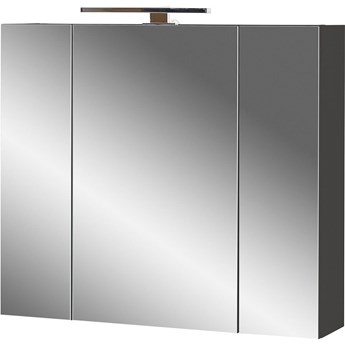 Ciemnoszara szafka łazienkowa z lustrem 76x71 cm – Germania