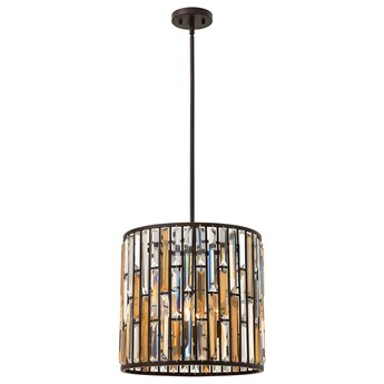 SELSEY Lampa wisząca Giell z kryształu średnica 40,6 cm brązowa