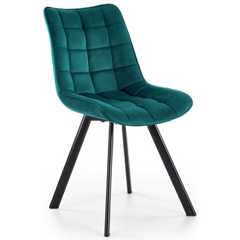 Krzesło tapicerowane K332 turkus, nogi - czarne metalowe