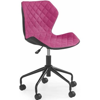 Krzesło obrotowe czarne eko skóra / różowe MATRIX młodzieżowy