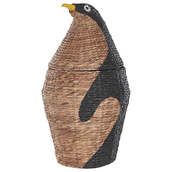Beliani Kosz pingwin pleciony naturalny z hiacyntu wodnego przechowywanie na zabawki do pokoju dziecięcego