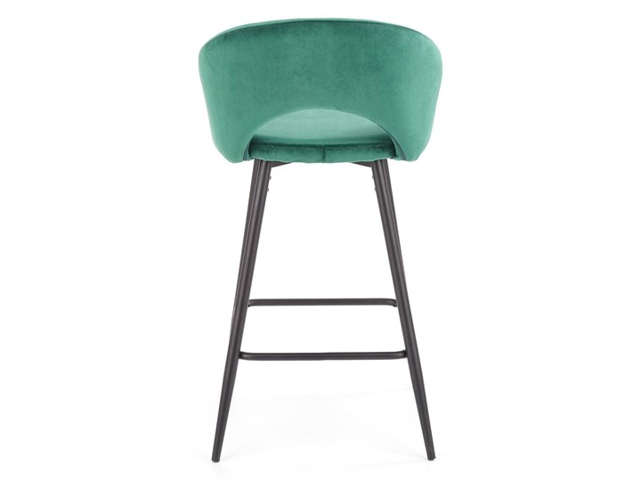 Hoker tapicerowany ciemna zieleń velvet H96 na czarnych stalowych nogach Welur Tkanina Metal Styl Glamour