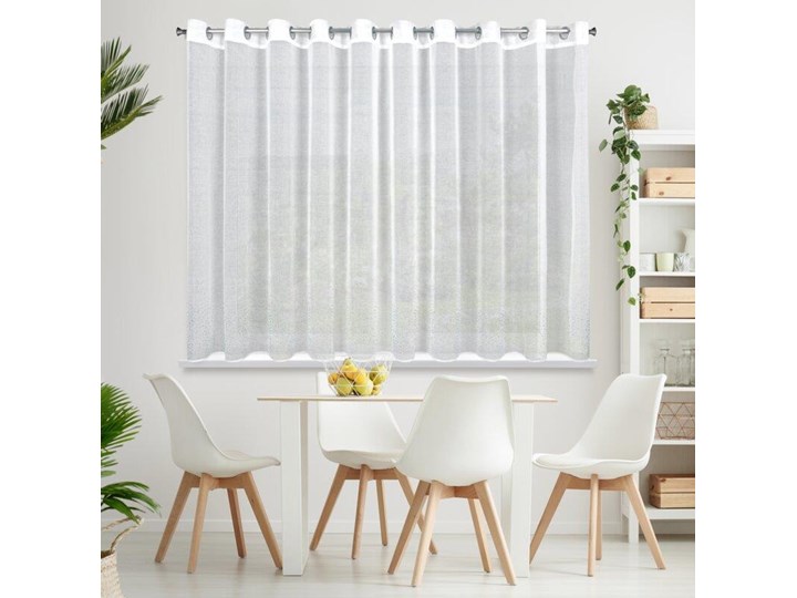 Firana gotowa biała na przelotki 350X150 Poliester 350x150 cm Typ Firany gotowe