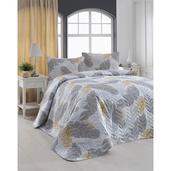 Zestaw pikowanej narzuty na łóżko i 2 poszewek na poduszki Eponj Home Altin Yaprak Grey, 200x220 cm