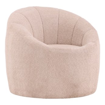 SELSEY Fotel Bigoldly w tkaninie boucle beżowy