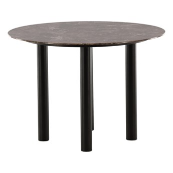 SELSEY Stół do jadalni Moyells okrągły średnica 106 cm brązowy marmur/czarna podstawa