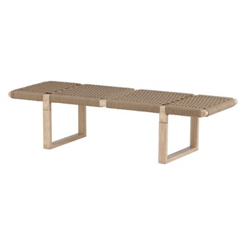 SELSEY Ławka do przedpokoju Micrics 140 cm dąb biały/plecione siedzisko