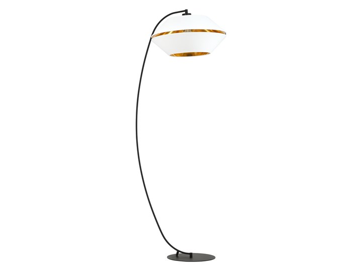 SELSEY Lampa podłogowa Catnes biało-złota Tkanina Lampa z abażurem Metal Styl Nowoczesny