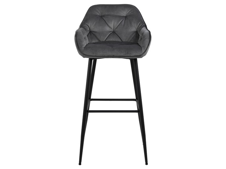 SELSEY Hoker tapicerowany z podłokietnikami Agamos ciemnoszary welur na czarnej podstawie Pomieszczenie Kuchnia Tkanina Szerokość 55 cm Metal Wysokość 103,5 cm Styl Nowoczesny