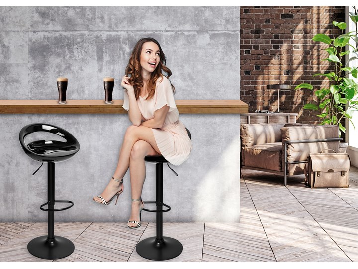 Krzesło obrotowe Cork czarne Wysokość 77 cm Wysokość 97 cm Tworzywo sztuczne Styl Industrialny Pomieszczenie Kuchnia