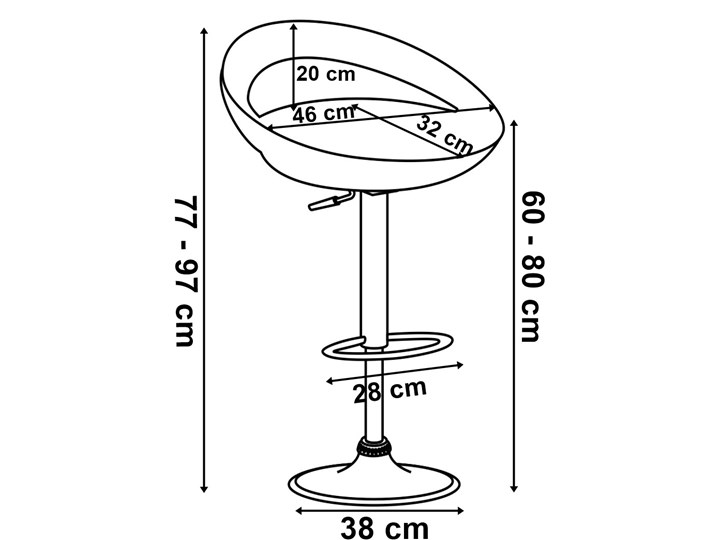 Krzesło obrotowe Cork czarne Tworzywo sztuczne Wysokość 77 cm Wysokość 97 cm Styl Industrialny