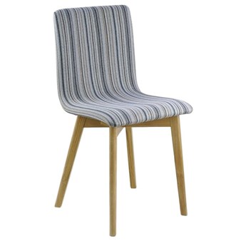 Krzesło drewniane GRIM dębowa rama tapicerka w paski